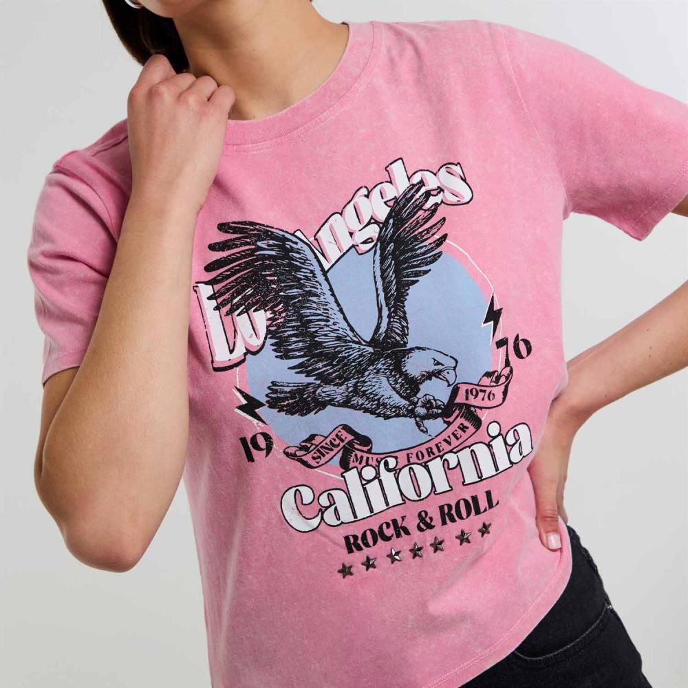 Polera Vintage Manga Corta Cuello Redondo Mujer Rolly Go image number 4.0