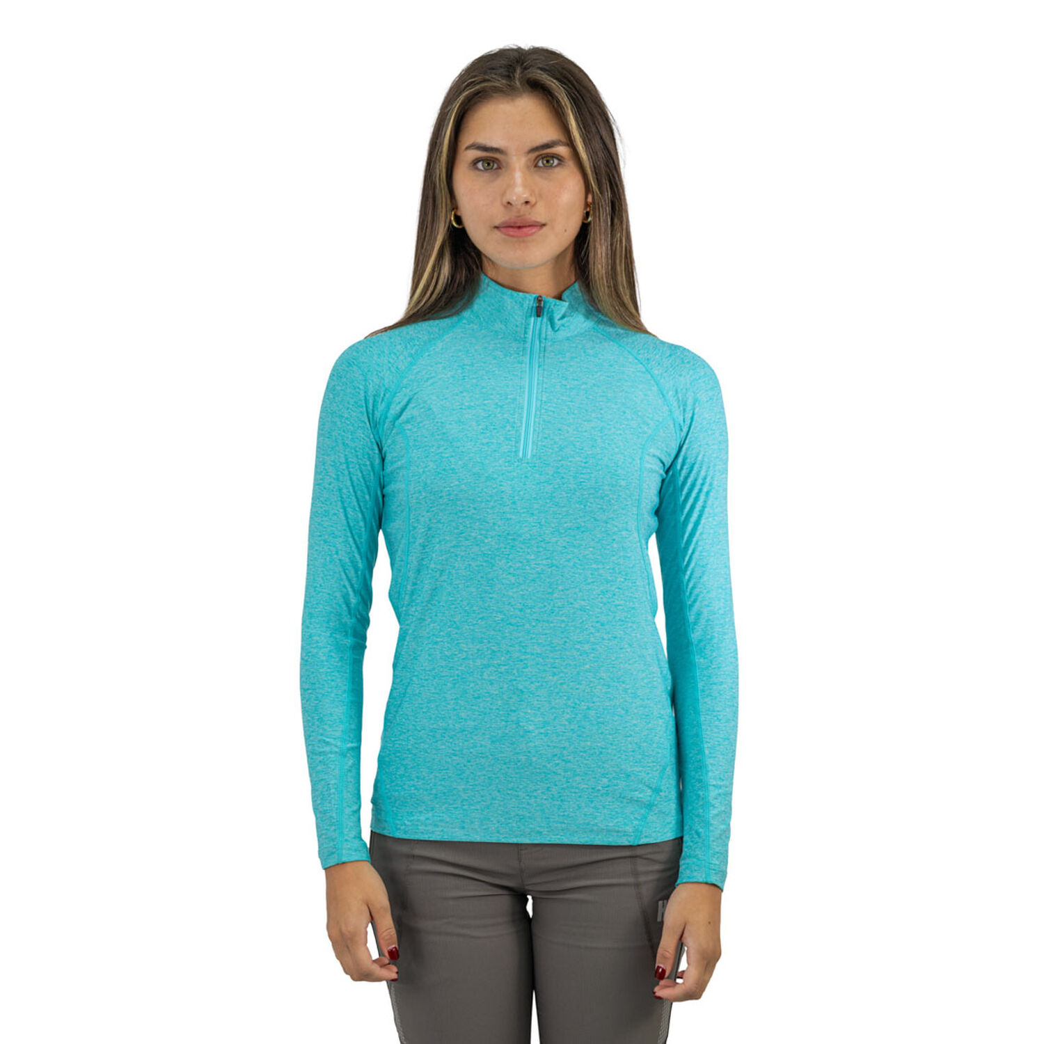 Polera Dry Fit Hw Manga Larga Mujer Turquesa image number 0.0