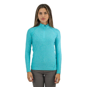 Polera Dry Fit Hw Manga Larga Mujer Turquesa