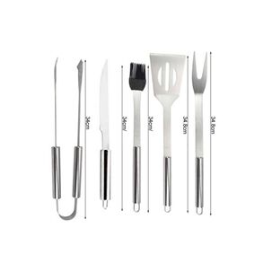 Set 5 Accesorios Parrilleros De Acero Y Maletin De Metal