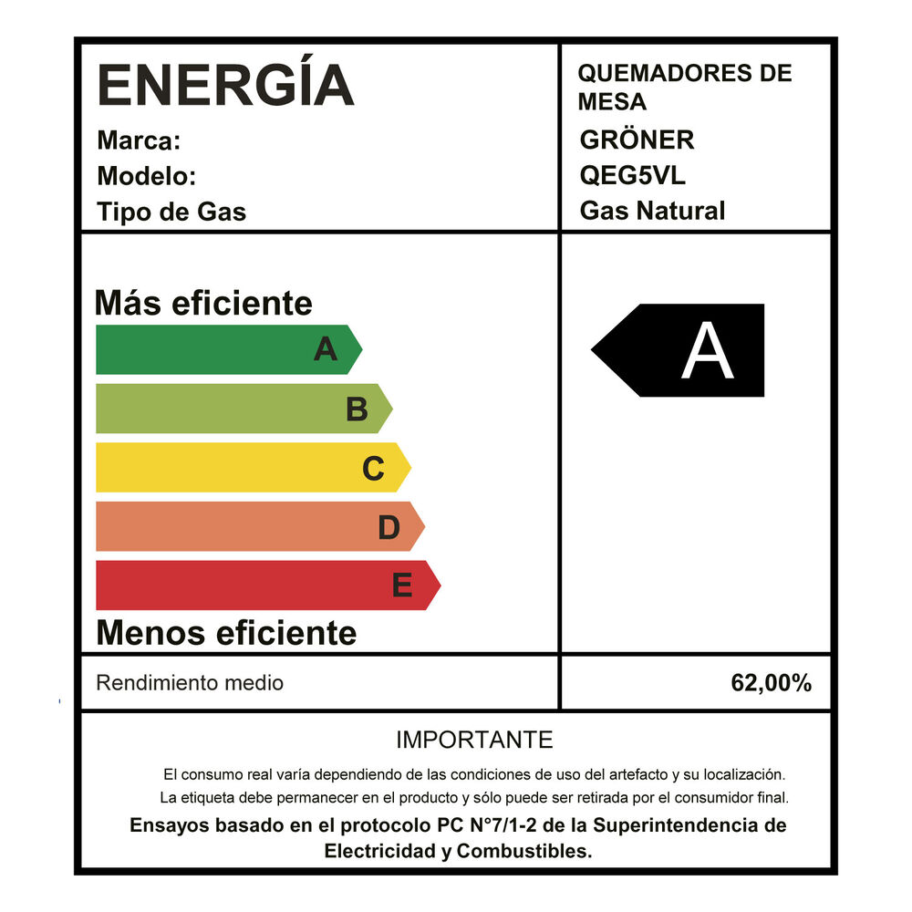 Encimera A Gas Grner Vitro 5ql image number 6.0