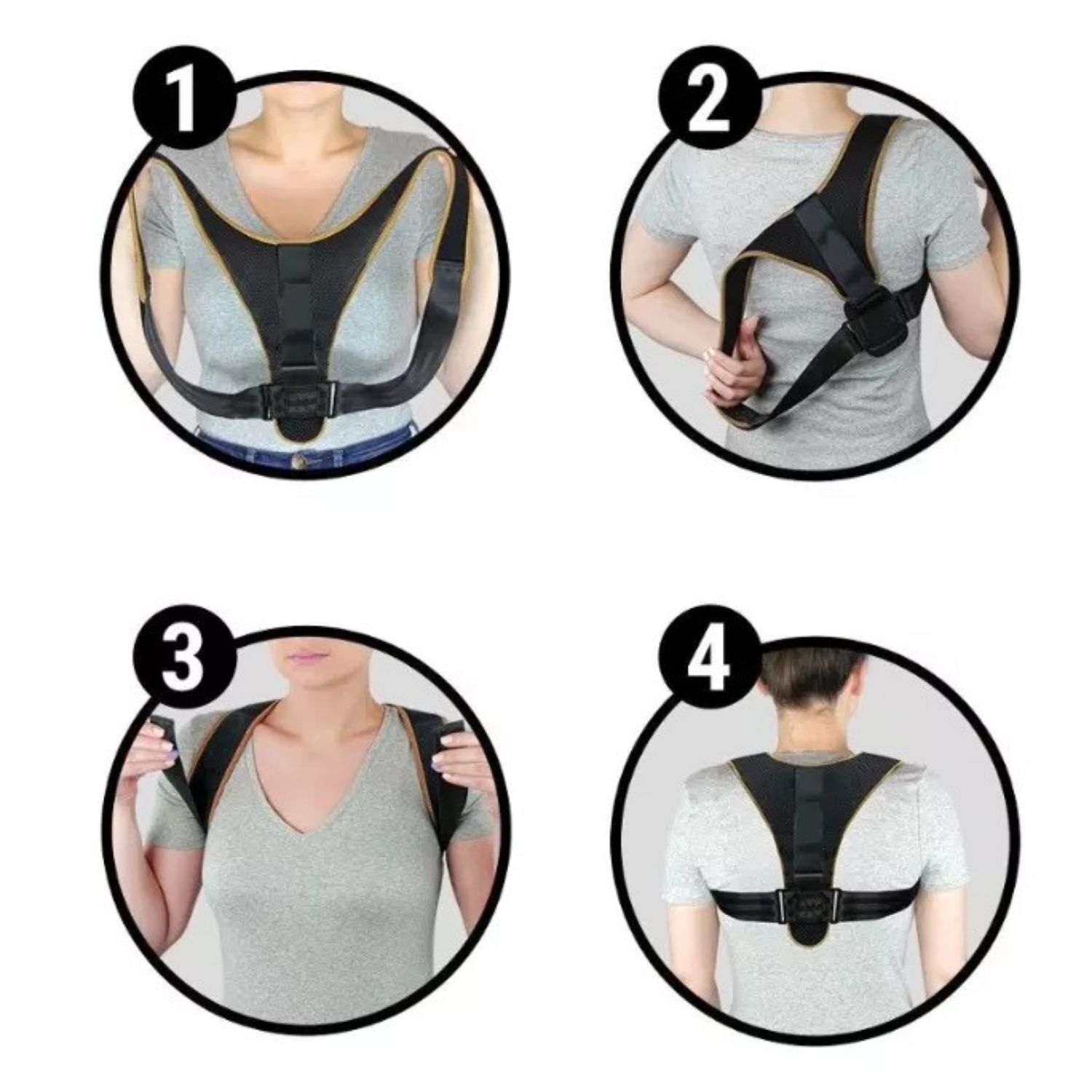 Corrector De Postura Soporte Lumbar De Espalda Mujer Hombre image number 2.0