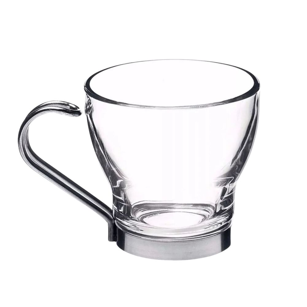 Set 6 Piezas Tazas Capuccino 100ml Asa Metalica Templada image number 1.0