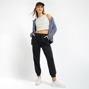 Pantalón De Buzo Con Puño Tiro Medio Relax Mujer Freedom