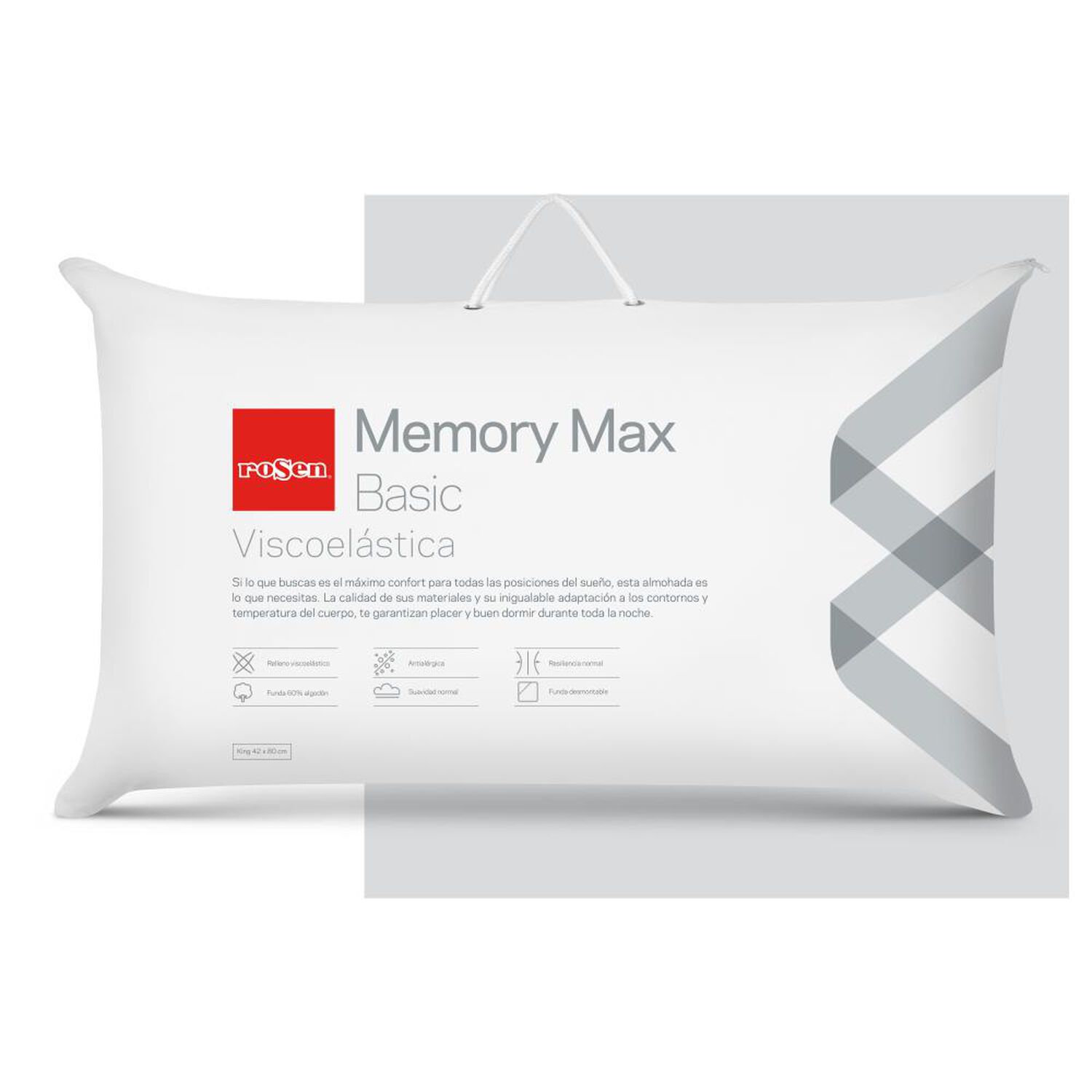 Almohada Rosen Memory Max Basic / 42x80 Cm image number 0.0