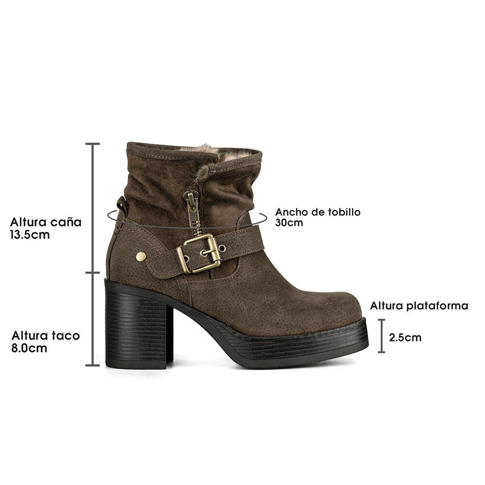Botin Casual Mujer Taco Grueso Con Felpa Comodo Weide Czy608 image number 6.0