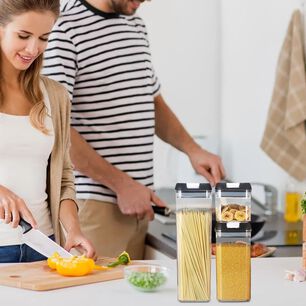 Contenedores De Cocina Hermeticos Contenedores De Almacenami Blanco