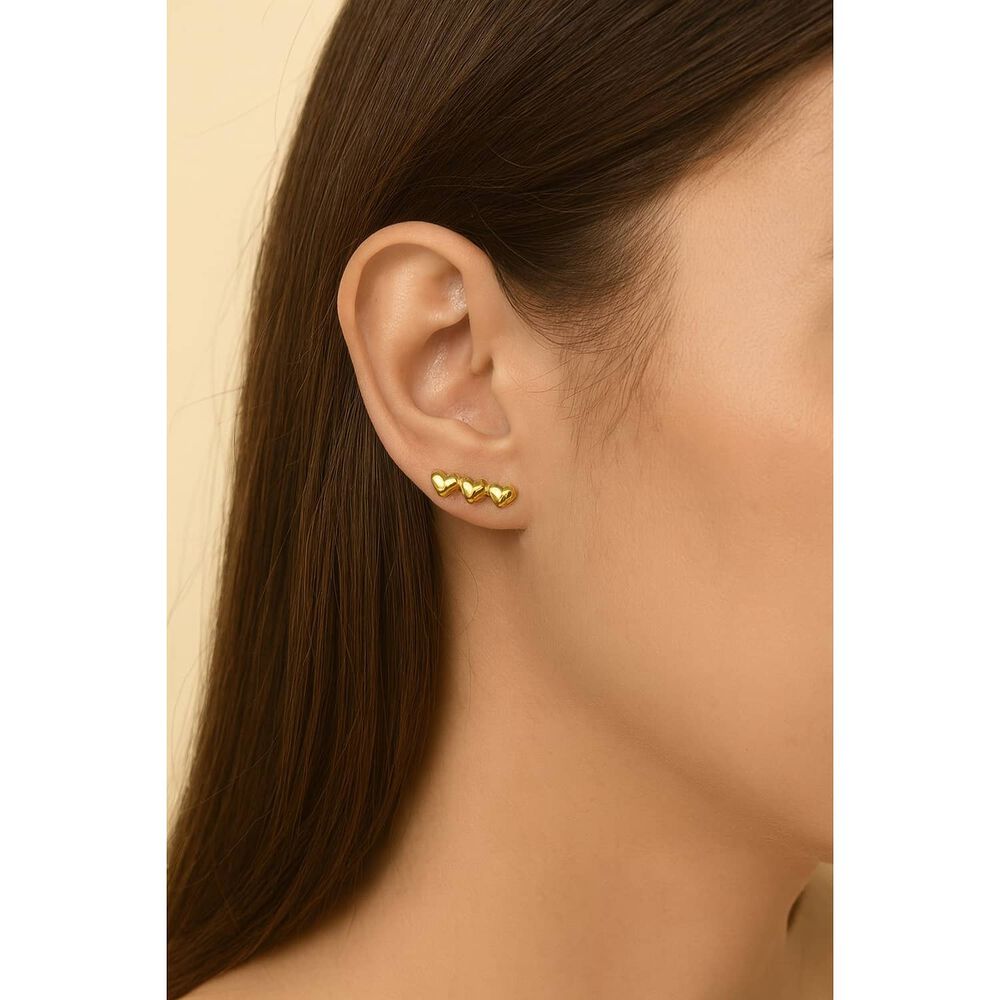 Aros Triple Coraz&oacute;n Oro 18k Nacional image number 1.0