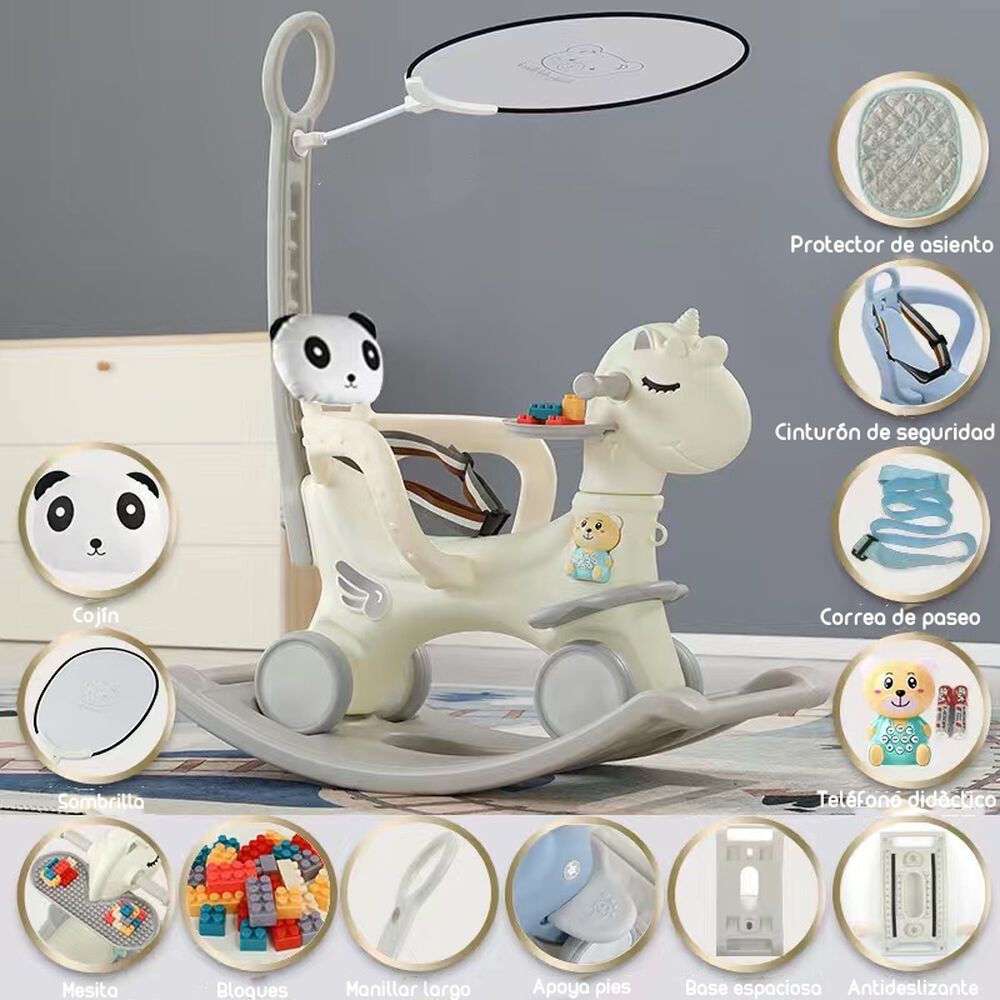 Correpasillo Andador Balance 3 En 1 Con Accesorios Blanco image number 1.0