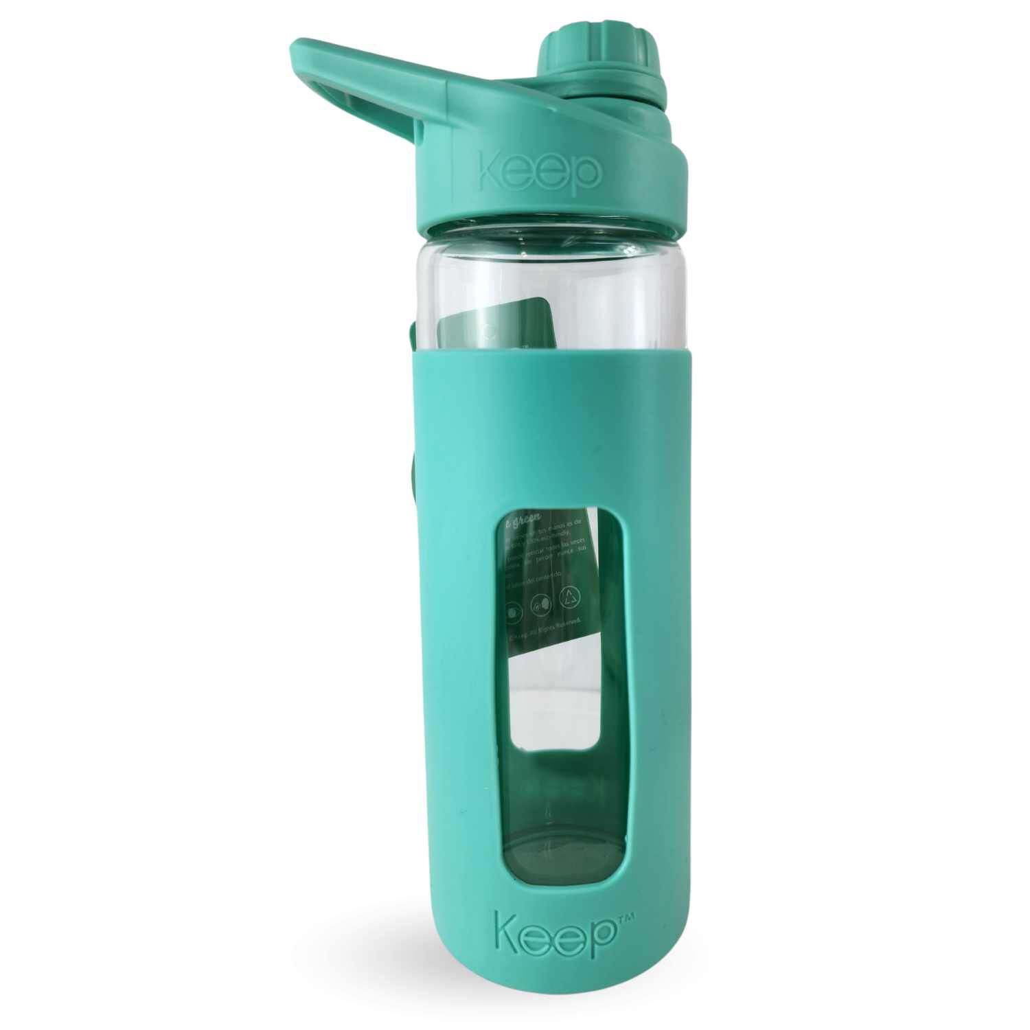 Botella Keep 470ml Vidrio Protector Agua Deportes Outdoor Turquesa image number 1.0