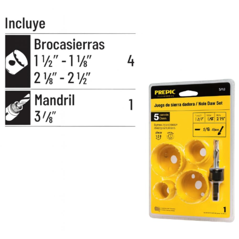 Sierra Copa 5 Piezas Para Instalar Cerraduras Pretul Kit-5p image number 2.0