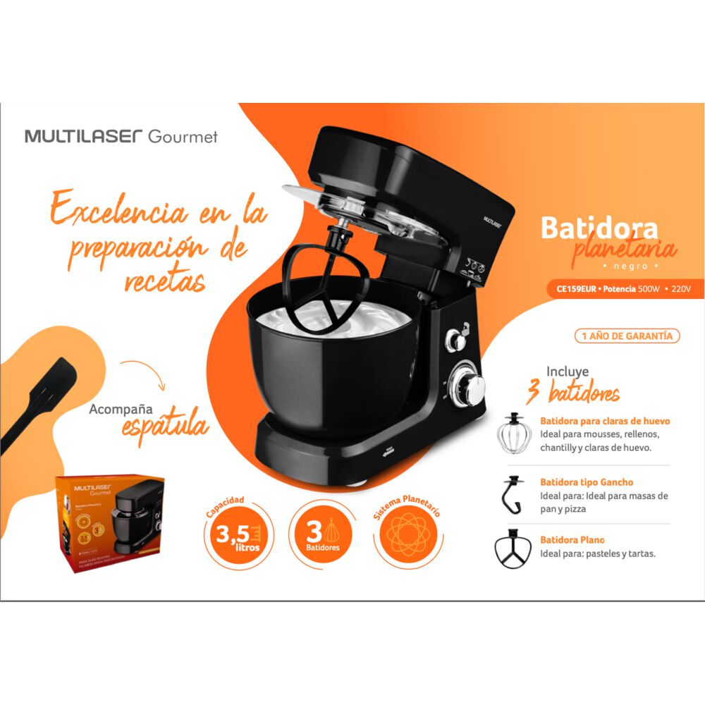 Batidora Planetaria Multi 500w Negro Ce159 image number 3.0
