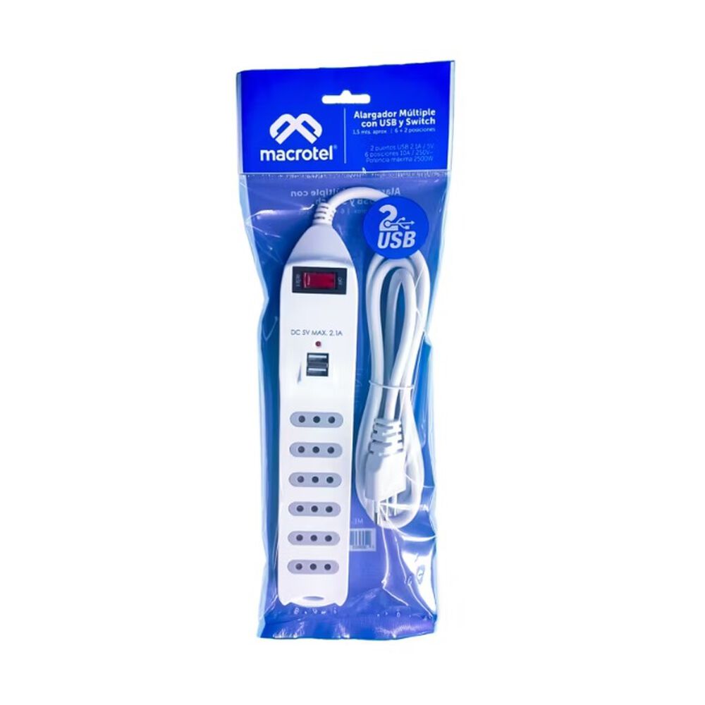 Alargador Macrotel 1.5 Metros Color Blanco Me-3706 image number 2.0