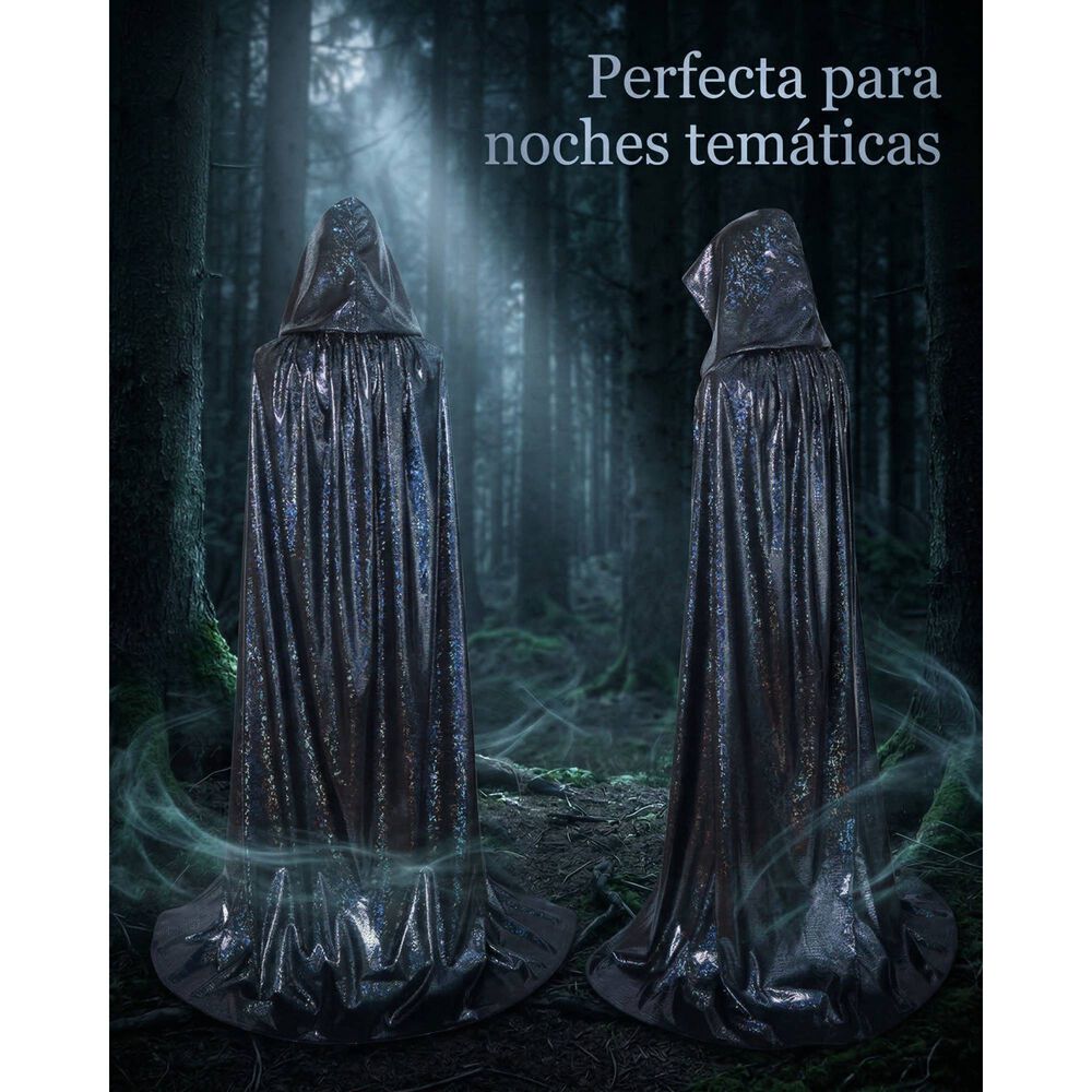 Capa Glitter Brillante Con Capucha Para Cosplay Y Disfraz image number 18.0