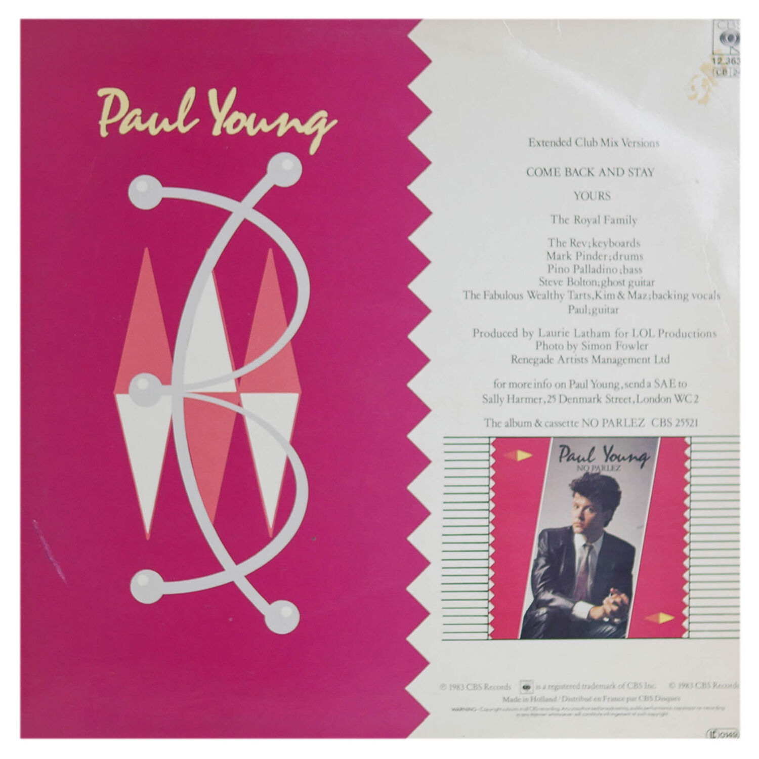 Paul Young - Come Back And Stay | 12" Maxi Single Usado image number 1.0