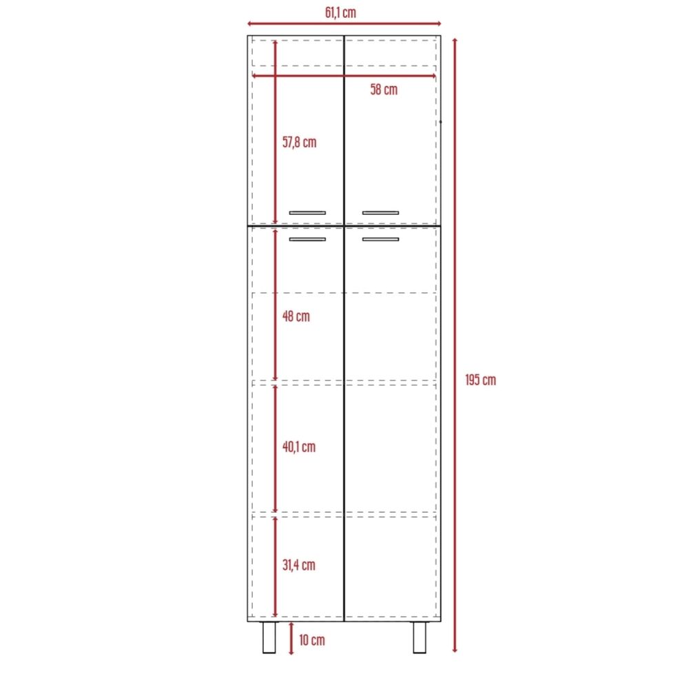 Despensa 4 Puertas 4 Repisas Fm-009o Caf&eacute; Oscuro Y Blanco image number 8.0