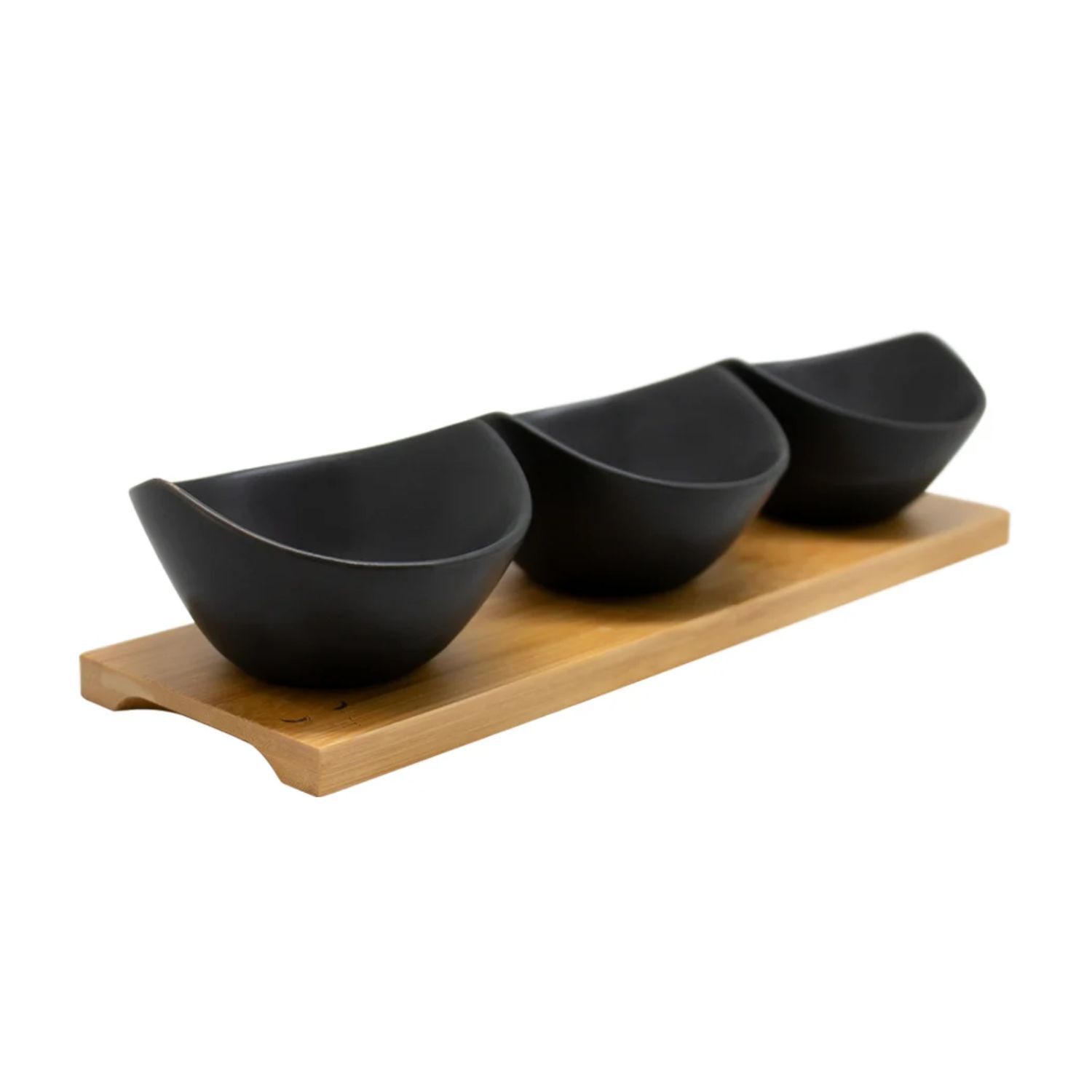 Set Wayu 3 Bowls Ceramica Con Bandeja 30cm Aperitivo Cocina image number 4.0