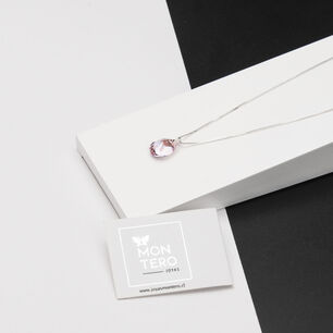 Collar Gota De Luz Con Cristales Genuinos Light Rose
