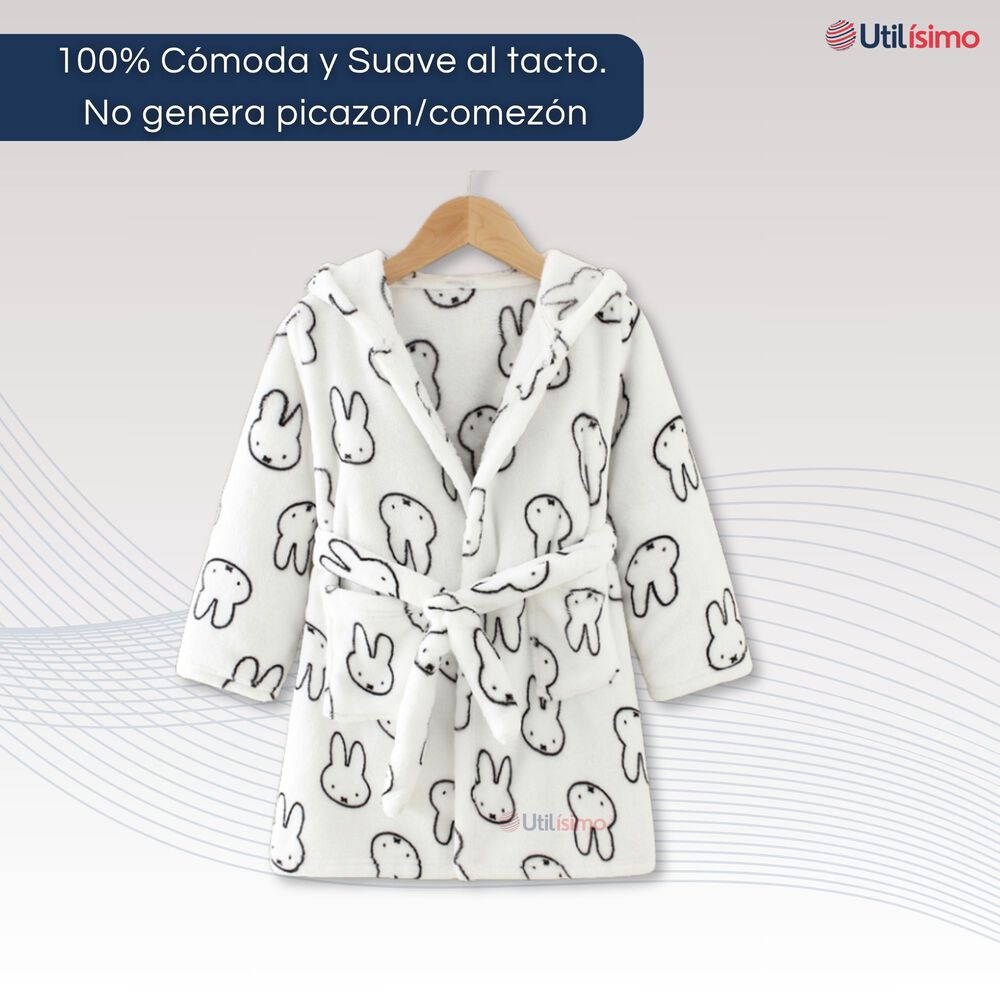 Batas De Ba&ntilde;o Con Capucha Y Bolsillos Ni&ntilde;o Y Ni&ntilde;a Conejito image number 4.0