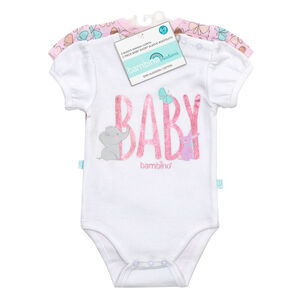 Set 2 Bodys Manga Corta Blanco Mariposa Niña