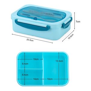 Lonchera Hermética 3 Compartimentos Con Cubiertos Incluidos Lonchera Hermética 3 Compartimentos Con Cubiertos Incluidos