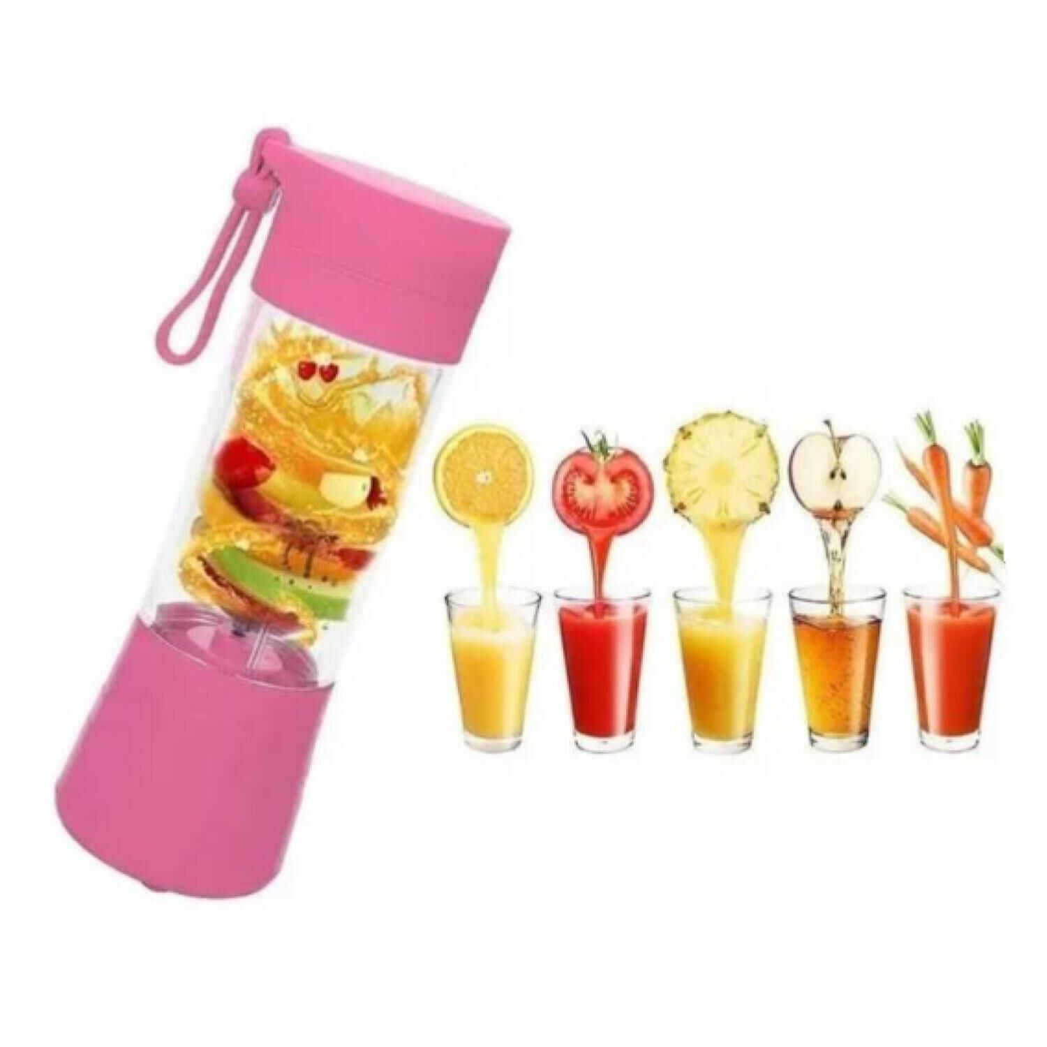 Juguera Licuadora Batidora Jugos Portatil Recargable Usb Rosado image number 1.0