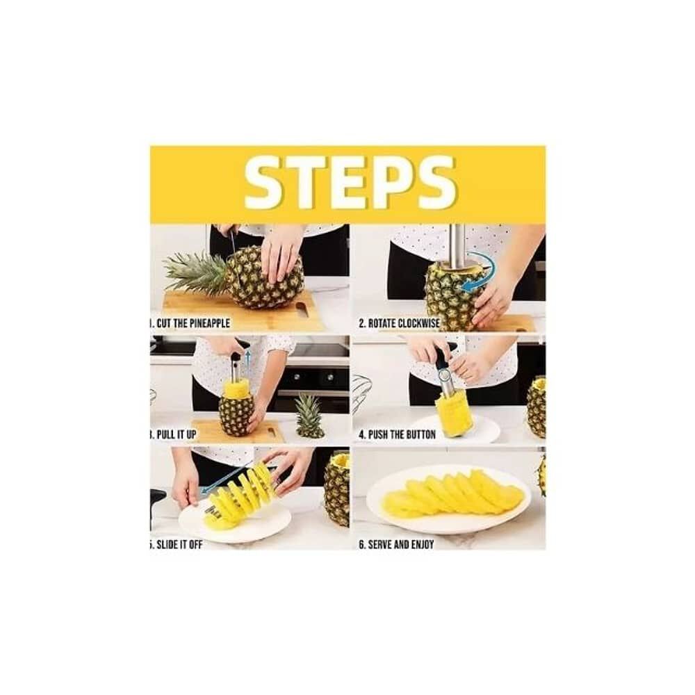 Cortador Manual De Pi&ntilde;a Acero Inoxidable Pelador Fruta image number 2.0