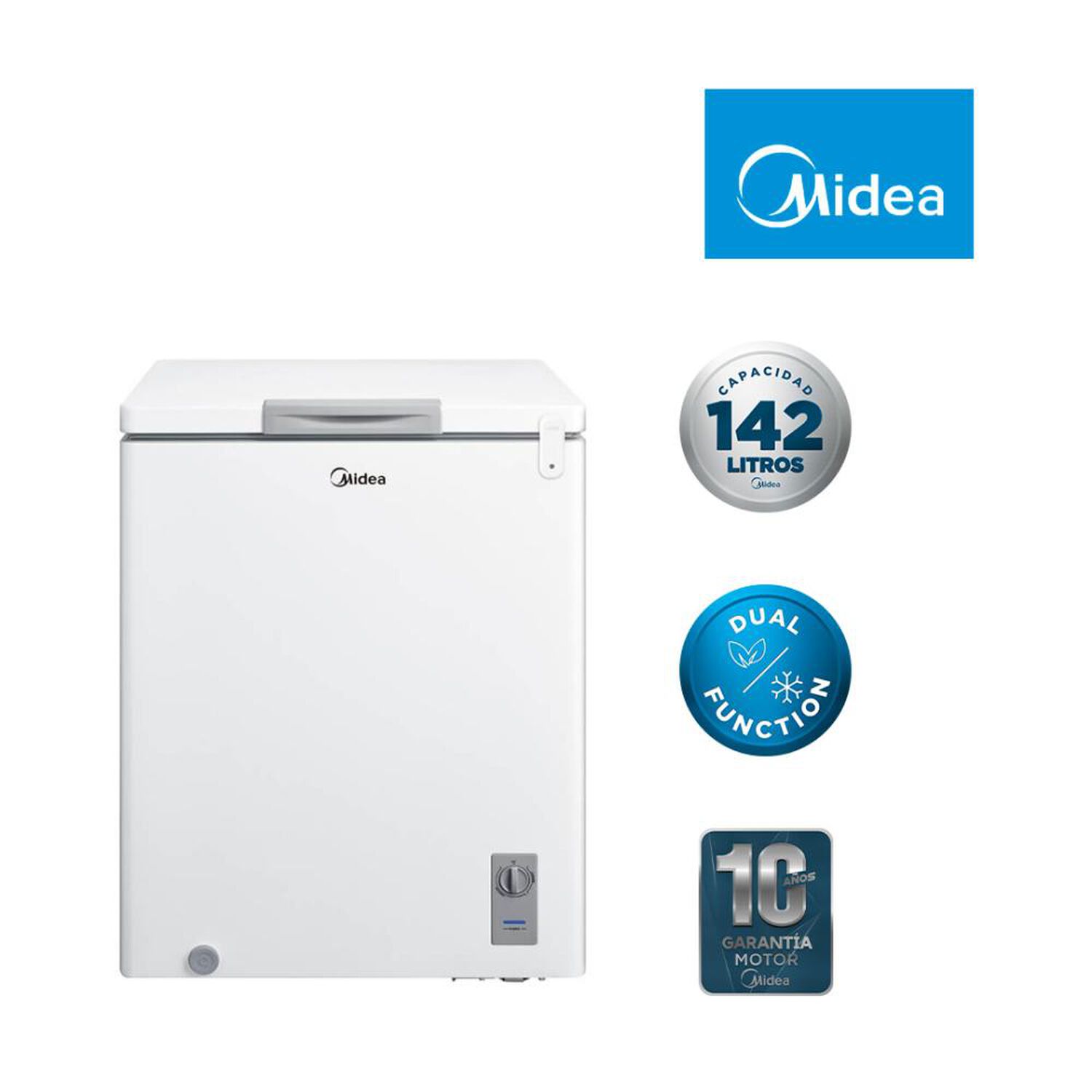 Freezer Horizontal Midea MFH-1430B186C / Fr&iacute;o Directo / 142 Litros / E image number 2.0