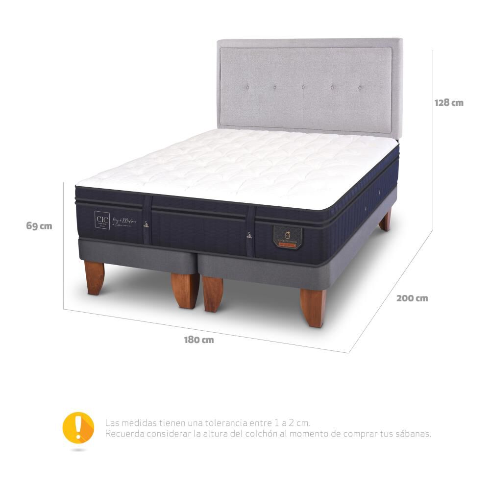 Cama Europea Cic Super Premium / King / Base Dividida + Respaldo image number 4.0