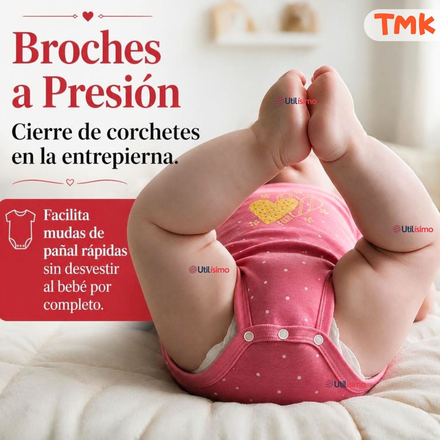Pack 5 Bodys Manga Corta 100% Algod&oacute;n Tedmimak Ni&ntilde;a Lovely Bella image number 5.0