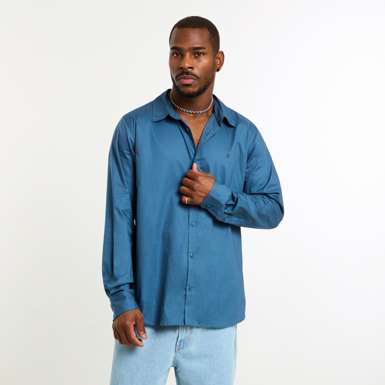 Camisa Lisa Manga Larga Hombre Rolly Go image number 0.0