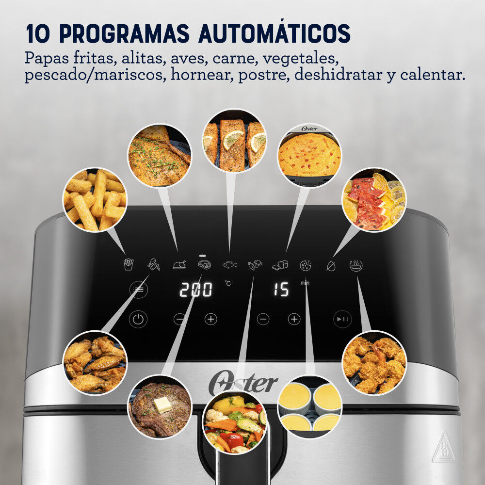 Freidora De Aire Digital 7.5 L Oster 10 Programas Ckstaf75dssdf image number 1.0
