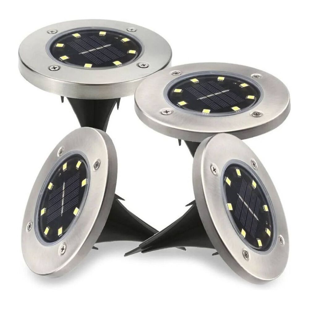 Set 4 Focos Led 8 Colores Carga Solar Para Jardín Con Estaca image number 1.0