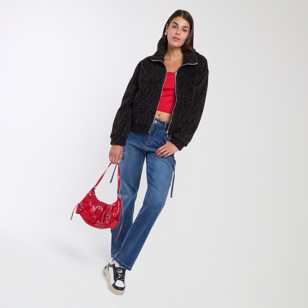 Polerón Chiporro Estampado Regular Cuello Alto Mujer Rolly Go image number 1.0