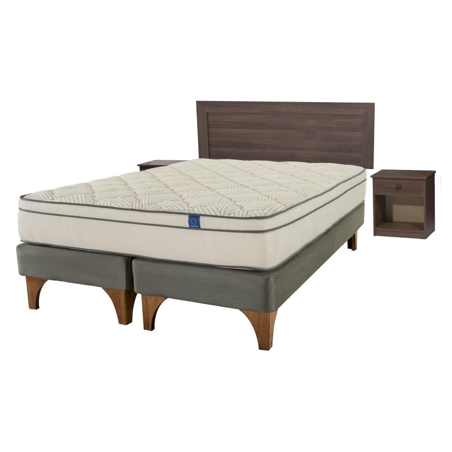 Cama Europea Flex Valencia / 2 Plazas / Base Divida + Set De Maderas image number 1.0