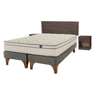 Cama Europea Flex Valencia / 2 Plazas / Base Divida + Set De Maderas