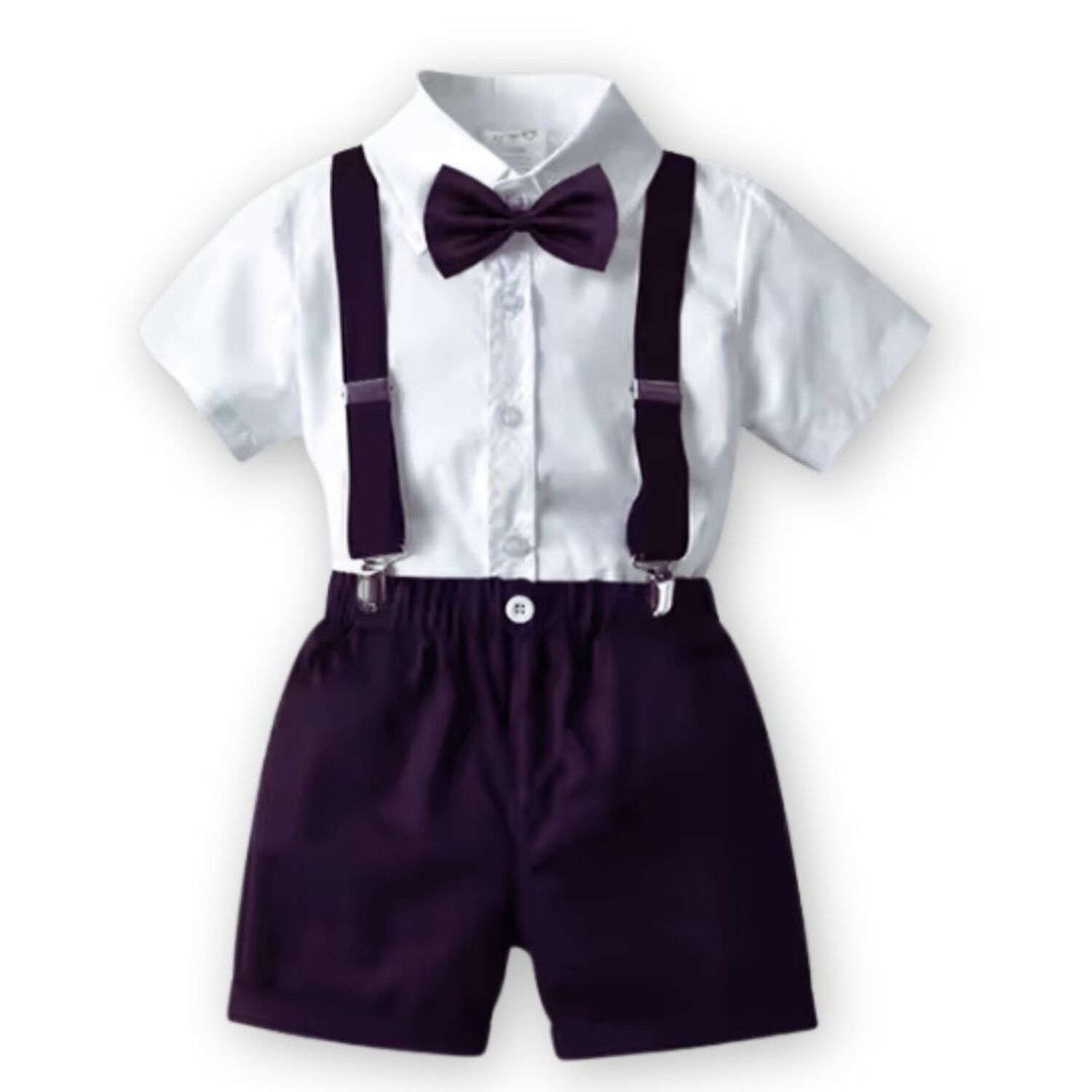 Conjunto De Vestir Con Corbat&iacute;n Y Pantal&oacute;n Corto De 9 Meses A 6 A&ntilde;os image number 0.0