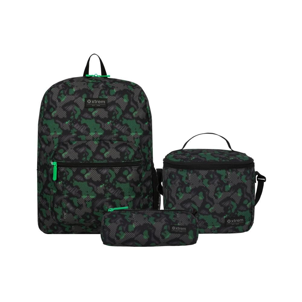 Triple Pack 6xt Mochila Ni&ntilde;o Xtrem Verde Militar image number 0.0