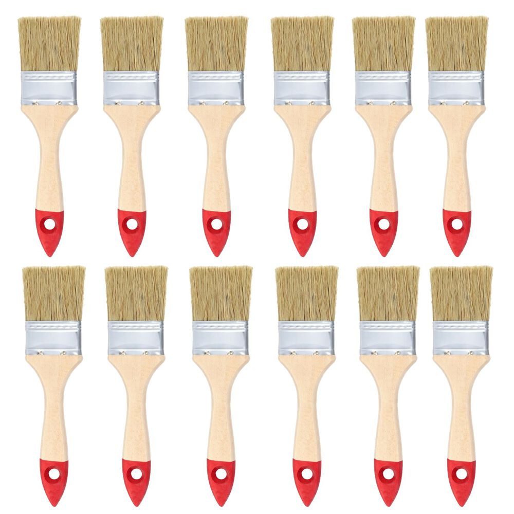 Set 12 Brochas Mango Madera 2 Pulgadas Para Pintura Pintar image number 0.0
