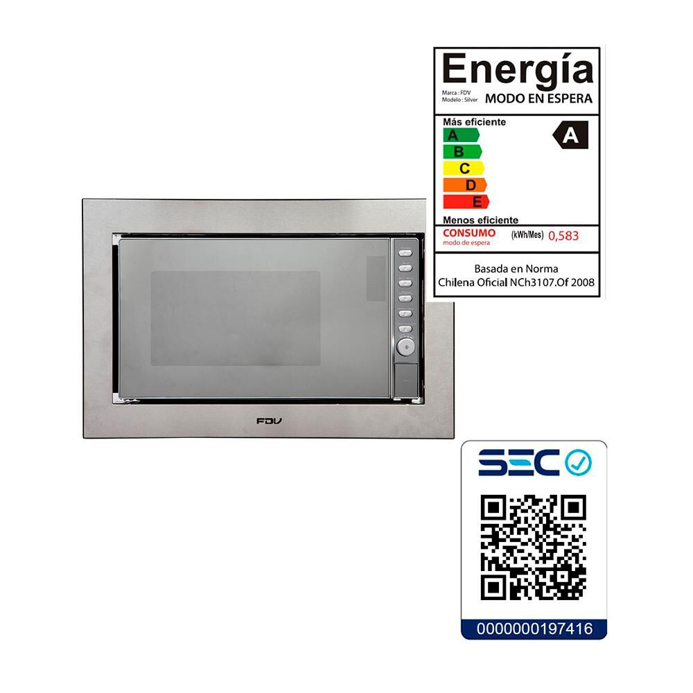 Horno Microondas Empotrado FDV Silver / 25 Litros image number 5.0