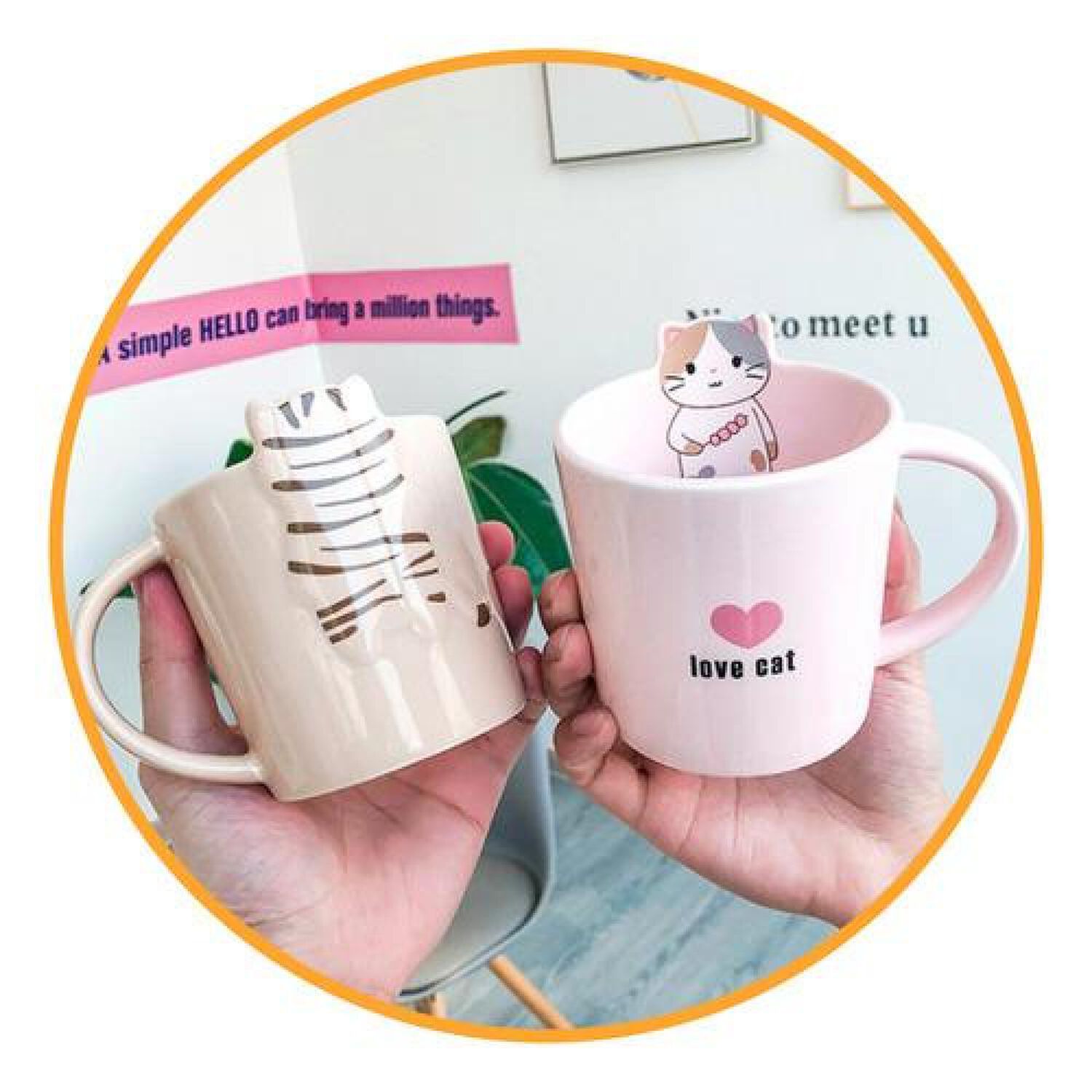Taza Cer&aacute;mica Gatito Love Cat Kawaii image number 8.0