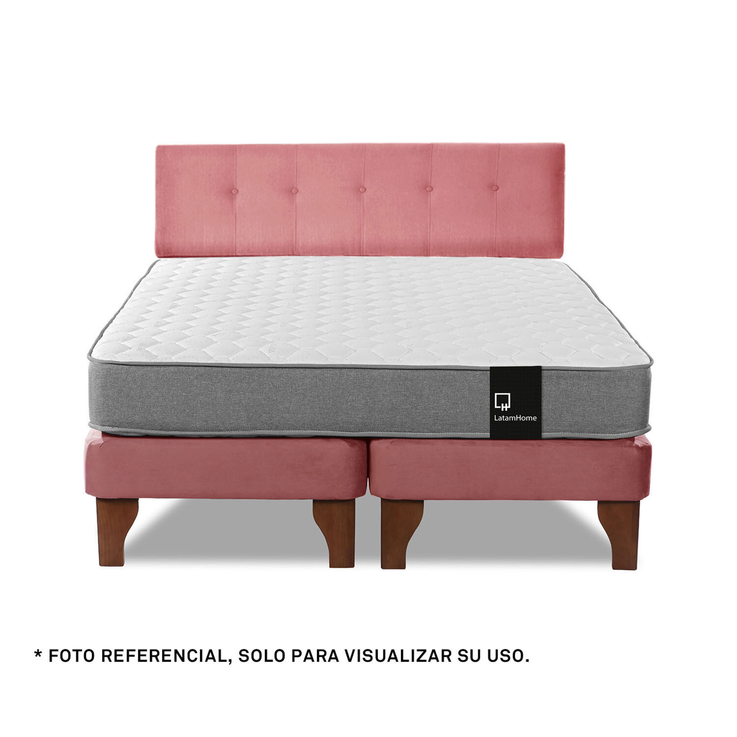Respaldo Best Tela Velvet Palo Rosa 2 Plazas image number 3.0