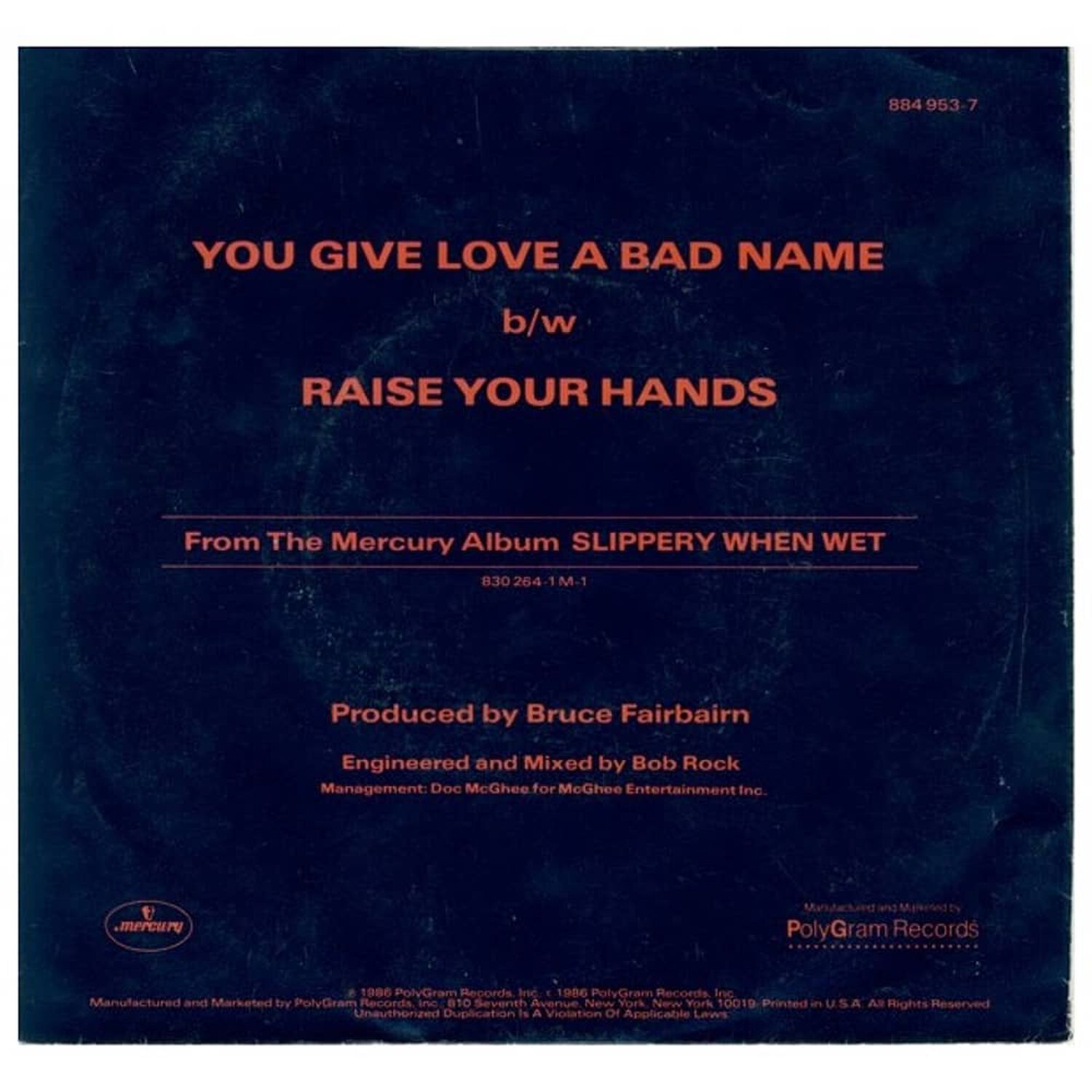 Bon Jovi - You Give Love A Bad Name | 7" Single Usado image number 3.0