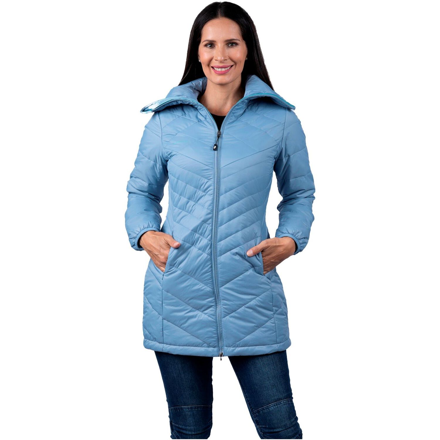 Parka Larga Peak Performance Mujer Vadstena Stone Blue image number 0.0