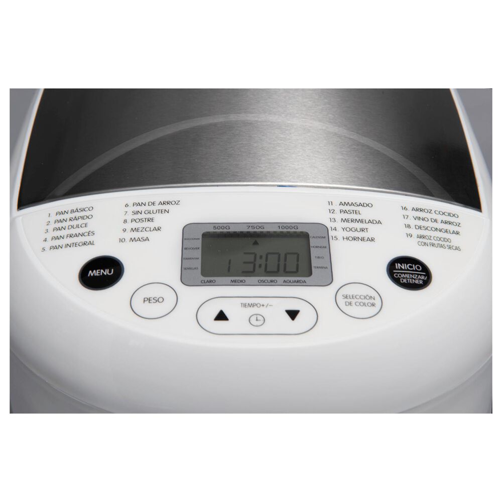 Maquina Para Hacer Pan 1kg 19fun 500w Bbm065 Blanik image number 2.0