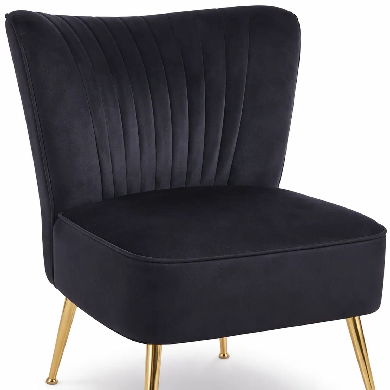 Sill&oacute;n Glamour Noir Con Patas Doradas - Negro image number 5.0
