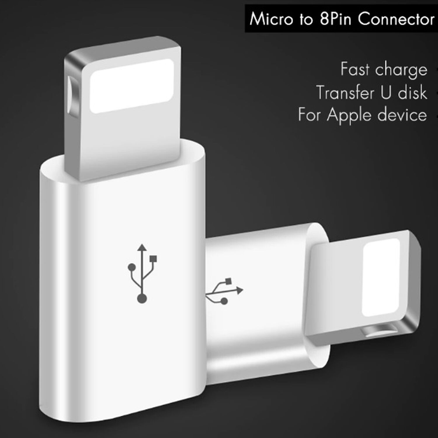Adaptador Para Iphone Lightning Otg De 8 Pines Macho A Micro Usb V8 Hembra image number 5.0