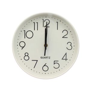 Reloj De Pared Blanco 25cm N&uacute;meros Negros Moderno - Ps