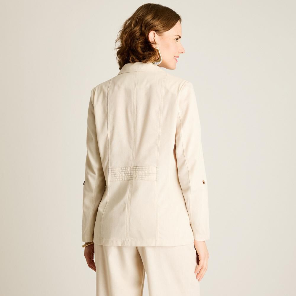 Blazer Bolsillos Parche Cuello Solapa Mujer Lorenzo Di Pontti image number 2.0