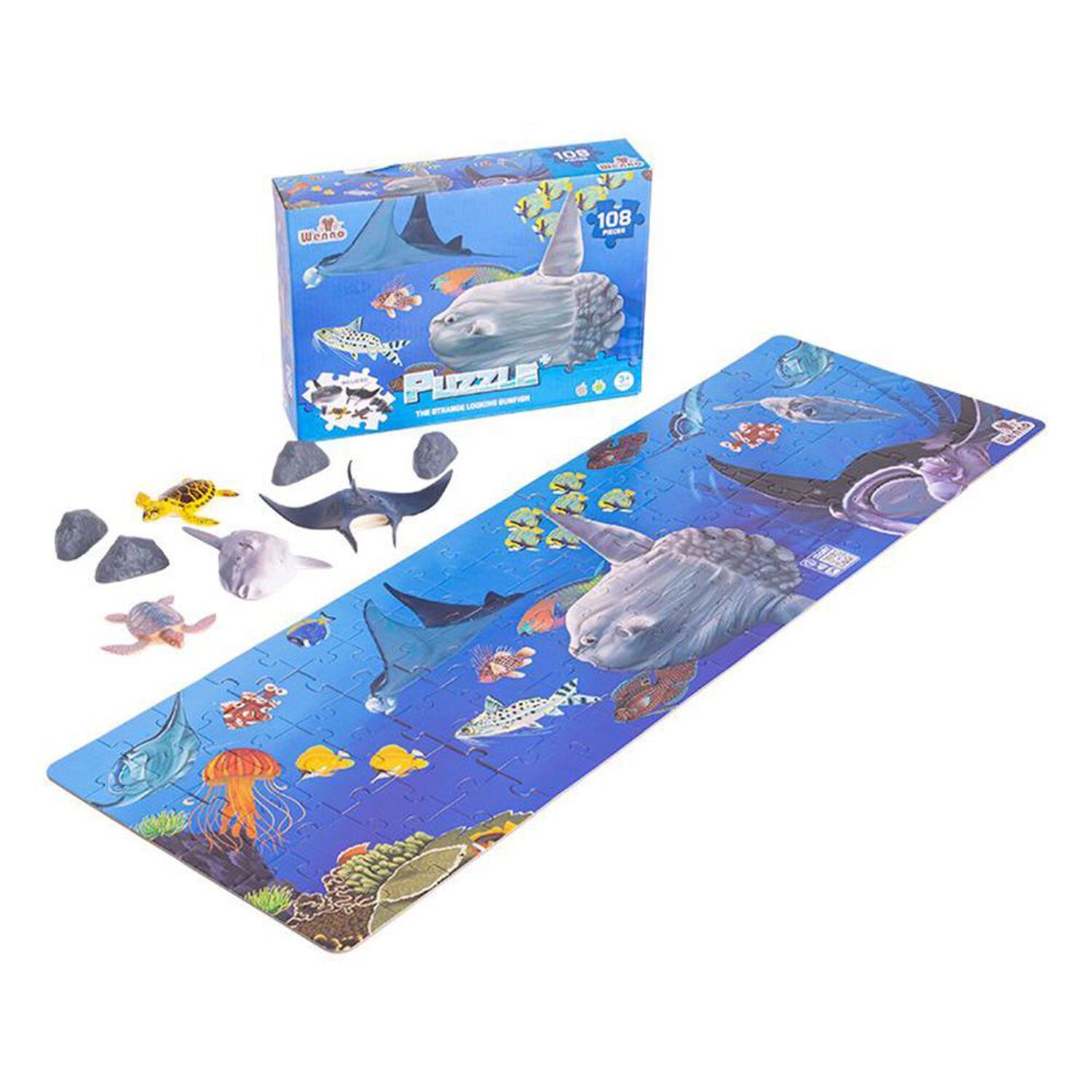 Puzzle Animales Marinos 108 Piezas + Figuras image number 0.0